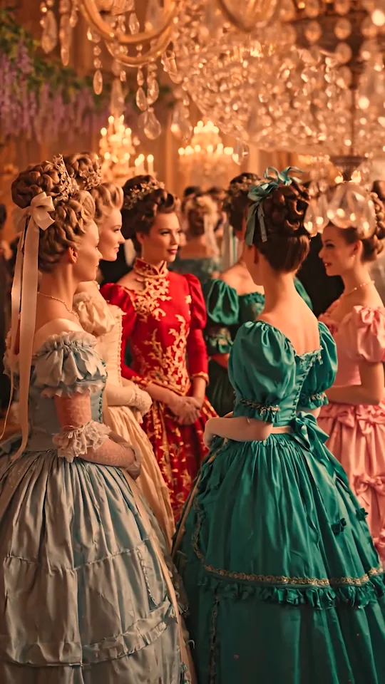 Period-drama scene from the Bridgerton AI video example